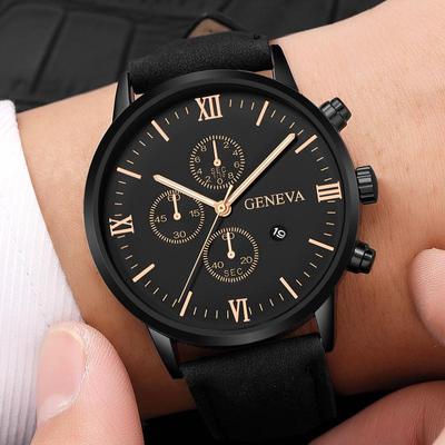 Orologio da uomo / Cinturino in pelle casual Quadrante al quarzo / Calendario / Orologio casual