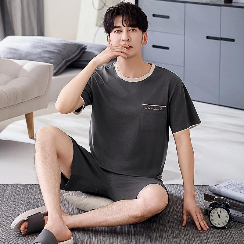 Men's Modal Summer Pajama Set: Short Sleeve & Shorts, Casual Plus Size Homewear