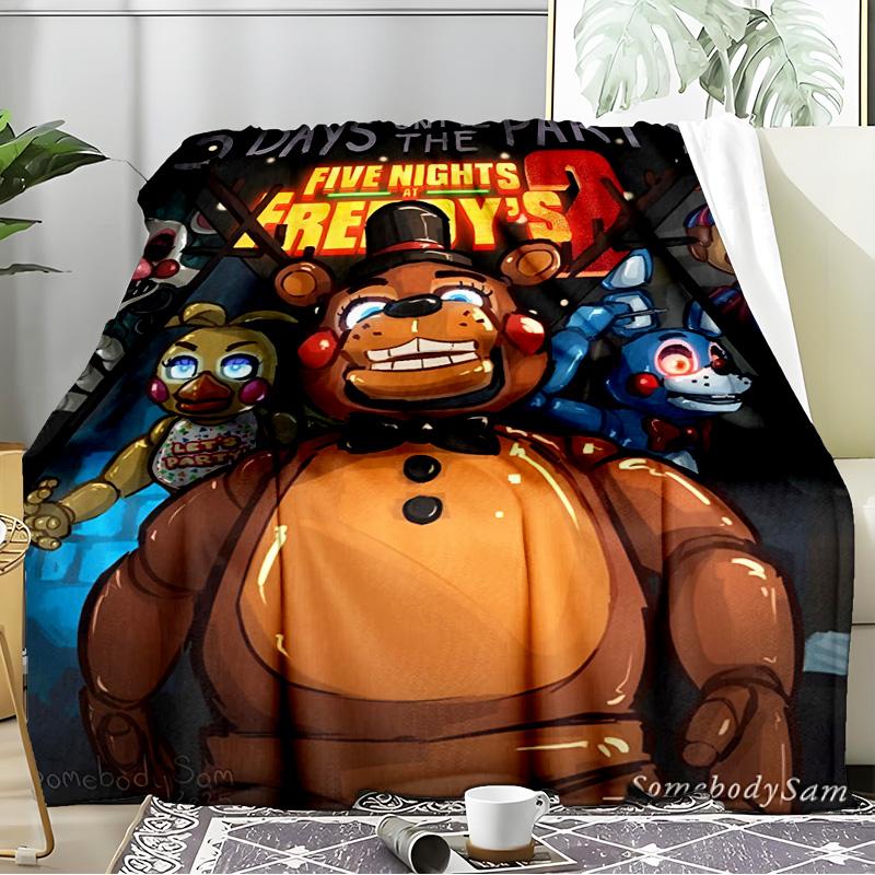 Fnaf Horror Circus Blanket Flannel Throw for Sofa, Indoor, Camping, Living Room, Office, Chair, And Bed Soft Birthday Gift