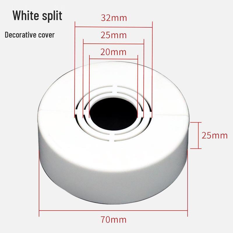 Dekorativní kryt sprchové hlavice děleného typu bez vrásek se zadním košíkem