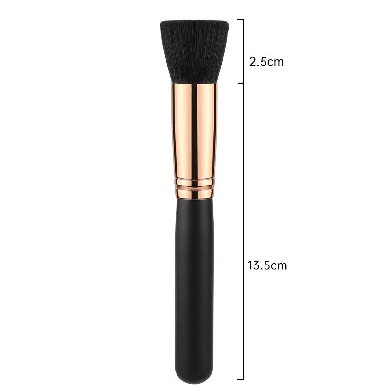 Makeup Brush Single, Flat Head Loose Powder Brush Foundation Brush Black Soft Hair Blush Brush Portable Beauty Tool