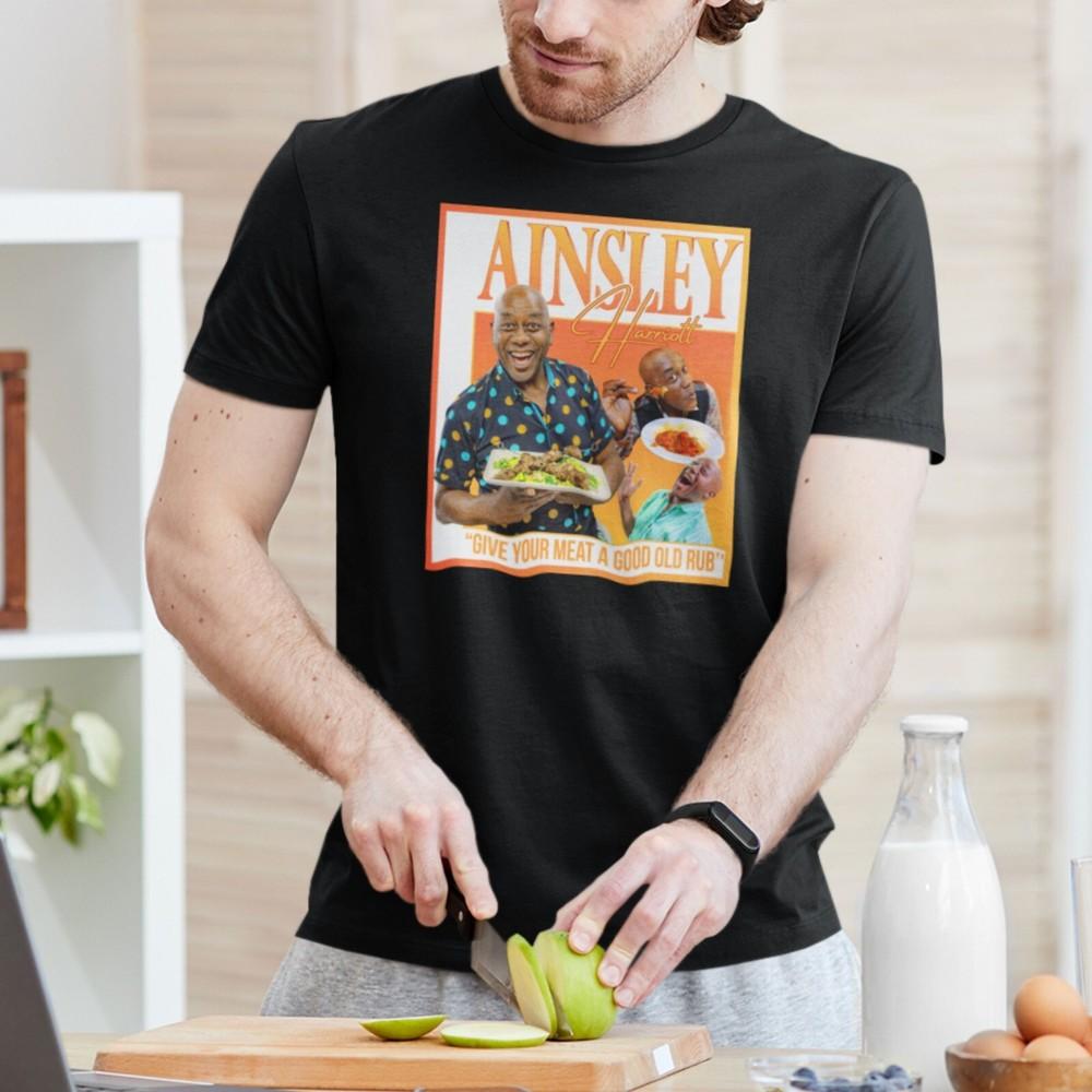 Ainsley Harriott Homage T-Shirt Funny British Gift Unisex Tee Cook Meme Tribute Unisex T-Shirt XL