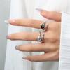 White Guitar Ring Cool Rock Black Instrument Open Index Finger Ring