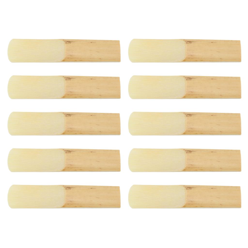 10Pcs Tenor Saxophone Reeds Set Bb Key Sax Replacement Parts Accessories Non Deform with Plastic Box 2.0 Hardness