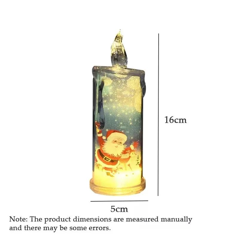 1-5PCS LED Christmas Decoration Flameless Electronic Candle Realistic Dripping Tears Santa Claus Snowman Ornament Tabletop Decor