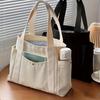 Borsa in tela letteraria con tasche multiple Borsa a tracolla Borsa a mano casual per scuola lavoro uscite