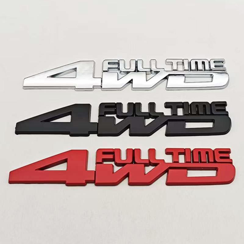 3D Metal Car Styling Logo Full Time 4WD Badge Trunk Fender Side Stickr Emblem For Jeep Compass Grand Cherokee Toyota Accessories