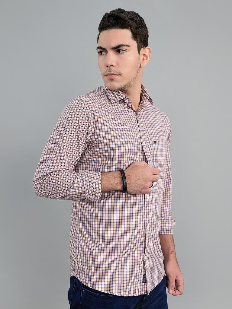 Monte Carlo Mens Regular Fit Check Full Sleeve Shirt