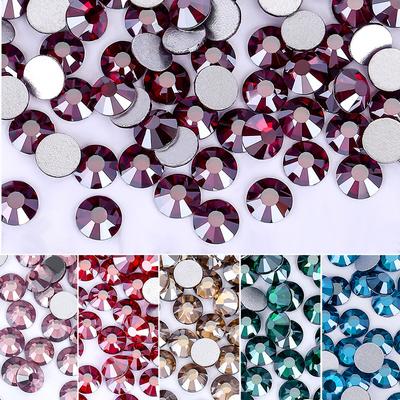 Silver Series Glass Rhinestone Guomao A Diamond Crystal Glass Flat Bottom Diamond Nail Art Rhinestone Round Nail Sticker Drill