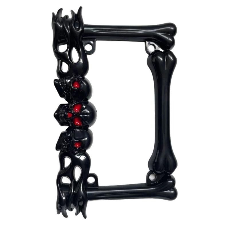 License Plate Skull Head Plastic License Plate Frame Suitable for Motorcycle