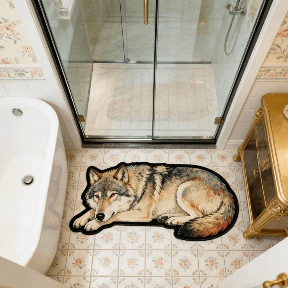 Tapis de porte Lion Absorbant Tapis de sol Loup Antidérapant Nouveau Tapis Tigre Chambre à coucher Salle de bain