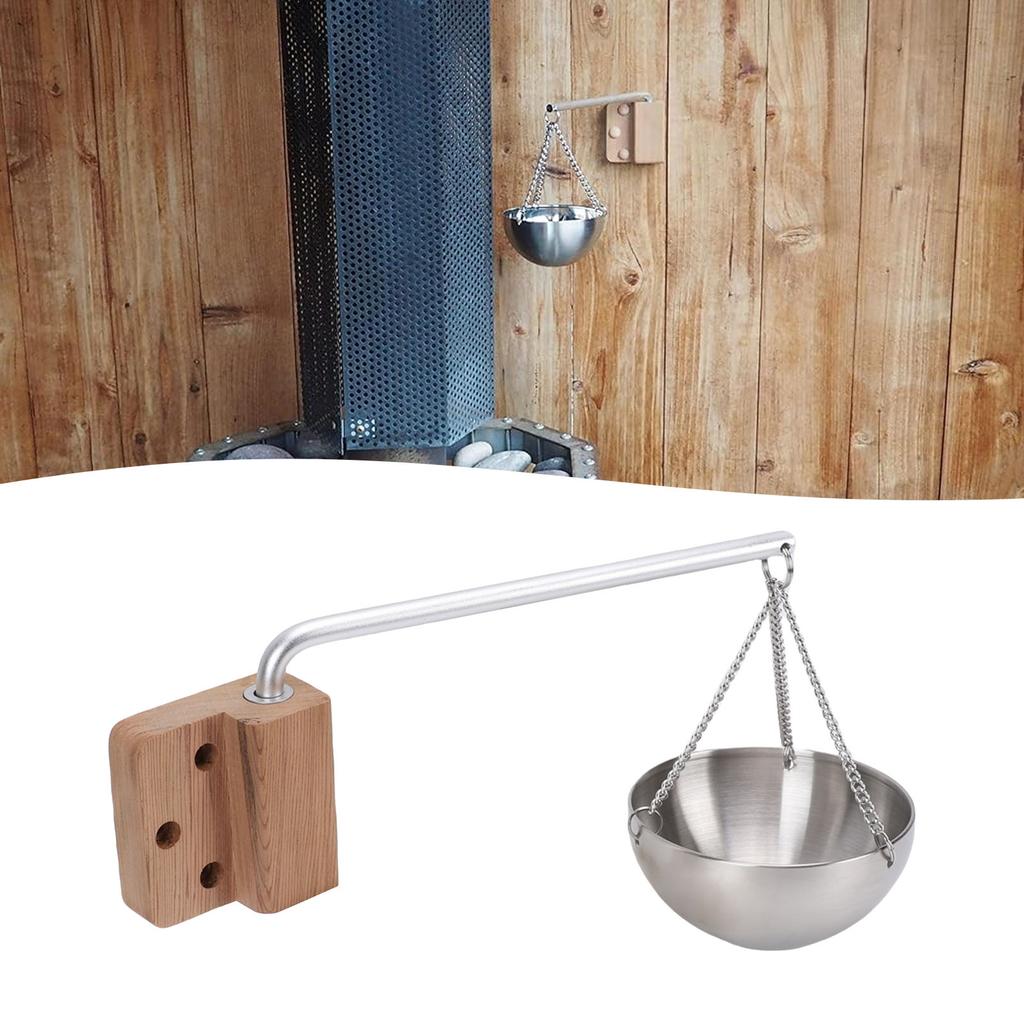 Sauna Aromatherapy Bowl, Stainless Steel Oil Cup Holder Essential Oil Fragrance Diffuser, Semi Circular Design for Sauna Spa Steam Room Aromatherapy