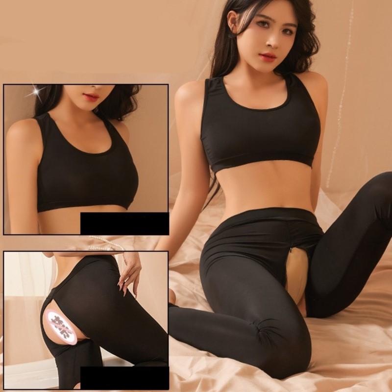 Sexy Lingerie Porn Woman Open Range Sports Pants No Need To Take Off Couple Flirting Yoga Pants Prostitute Sexy Costume Cosplay