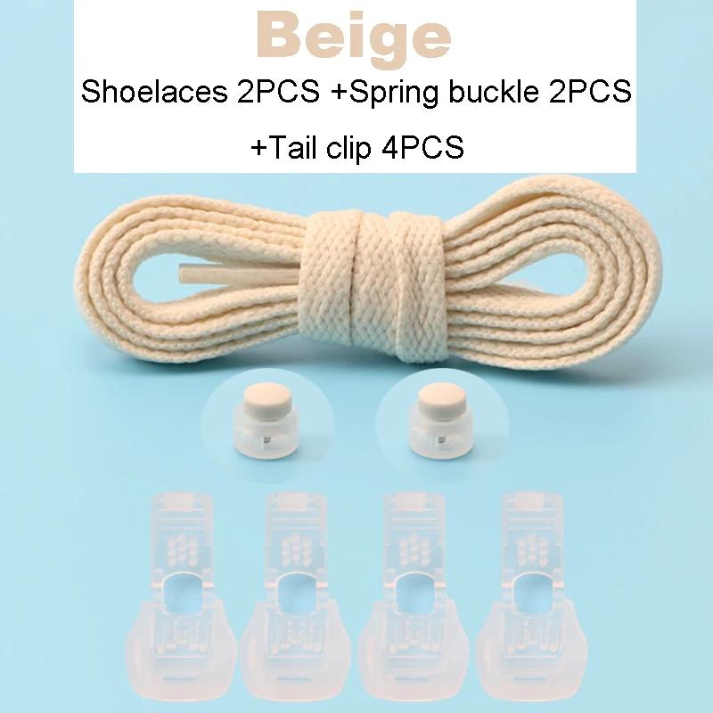 New No Tie Shoelace Classic Flat Shoelaces Bread Buckle Lock Shoe Laces for Sneakers Kids Adult Quick Lace for Shoes Accessories