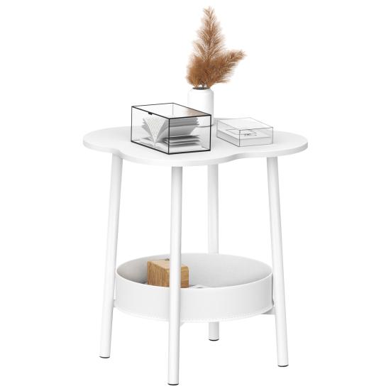 Small Coffee Table, Flower Shaped Desktop Tea Table, Modern Style End Table, Living Room Center Minimalist Display Coffee Table with 2-Tier