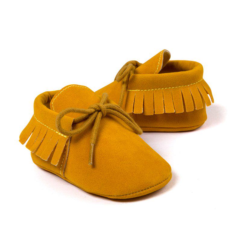 Neue Lauflernschuhe für Babys, Mädchen und Jungen, mit Quaste, Schnürung, Nubukleder, weicher Boden, 0–18 Monate