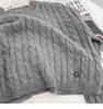 Yingjie M Women's Grey French Retro Ribbed Knit Pullover Sweater 220576 - Autumn/Winter 2022