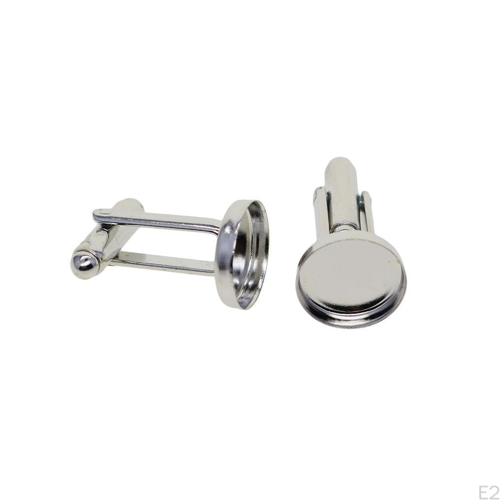 20 Rohlinge Fassungen Basis Pad 12mm Cabochon Lünetten Manschettenknöpfe