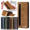 Leather Case For Samsung Galaxy Z Fold 7 6 5 4 3 Fold7 Fold6 Fold5 Fold4 Card Slots Cards Holder Kickstand Phone Cover