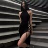 Temperament Knit Turtleneck Sleeveless Cutout Dress Summer Sexy Spice Slim Dress Woman