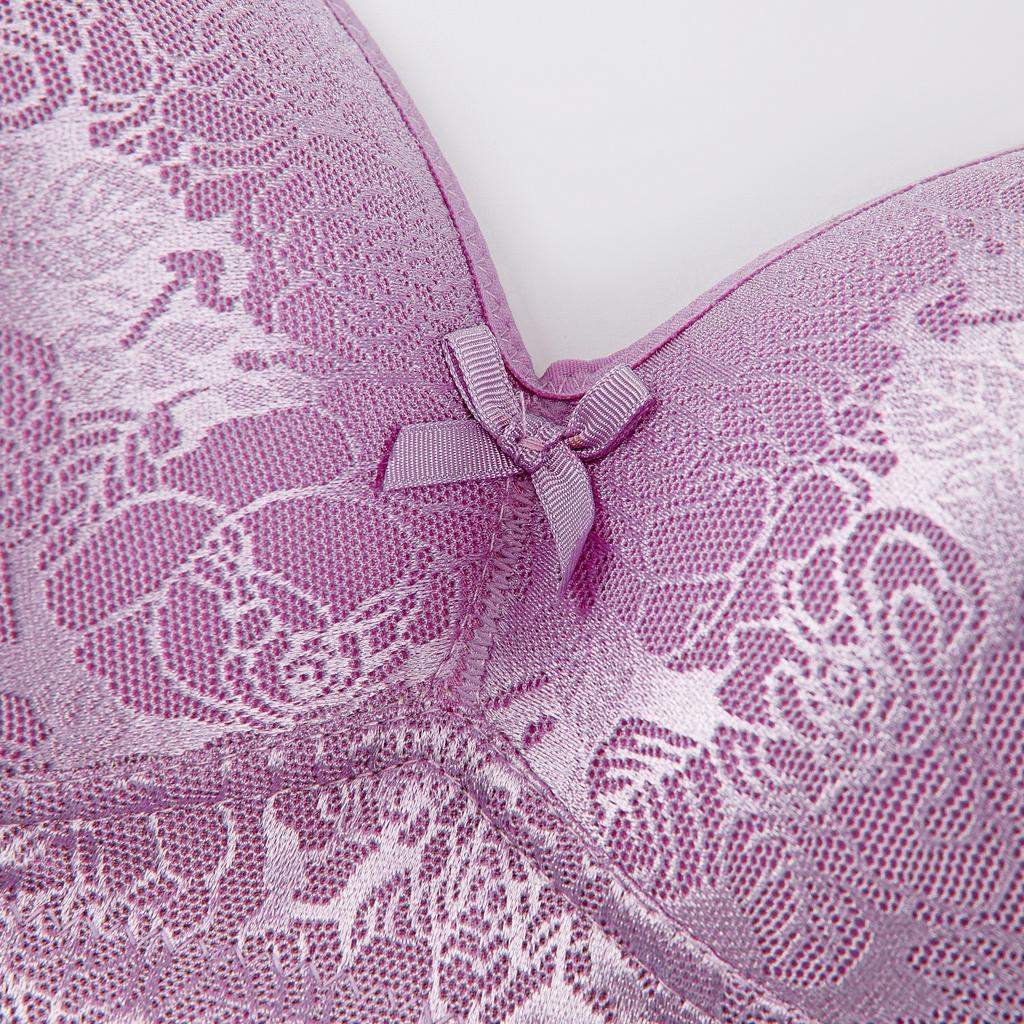 Lace Bra Without Underwire Women's Adjustable Plus-size Underwear Lace-holding Bra Middle-aged and Elderly Bra