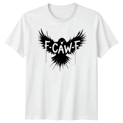 F Caw Funny T Shirt Crow Raven Meme Sarcastic Gothic Halloween Adults Kids 4 Vintage Streetwear Graphic Stretched