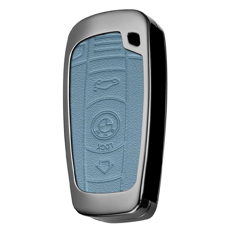 BBKT7 Zinc Alloy Leather Car Smart Key Case Cover for BMW 1 3 5 7 Series X1 X3 X4 X5 F10 F15 F16 F20 F30 F18 F25 M3 M4 E34 Sticker