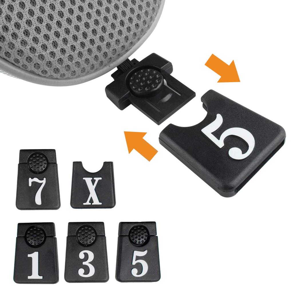 Andux Ahşap Golf Golf Ahşap Sürücü Başlık Kılıfları Değiştirilebilir Numara Seti Başlık Kılıfları, Etiketler, 4, MT/MG (Gri)