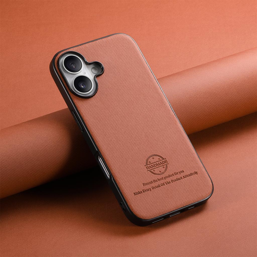 Applicable To IPhone16 Pro Mobile Phone Case All-inclusive Oblique Cloth Pattern Anti-drop Simple Apple 15 Pro Max Protective Case