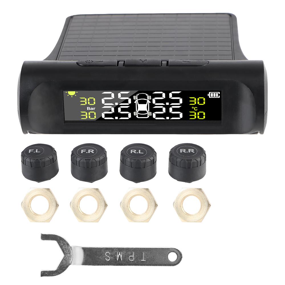 

Предупреждение о температуре Экономия топлива Солнечный TPMS с 4 внешними датчиками Система контроля давления в шинах Монитор давления в шинах автомобиля