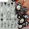 New nail art stickers Halloween micro-engraved love spider web spider skull funny cartoon nail art stickers
