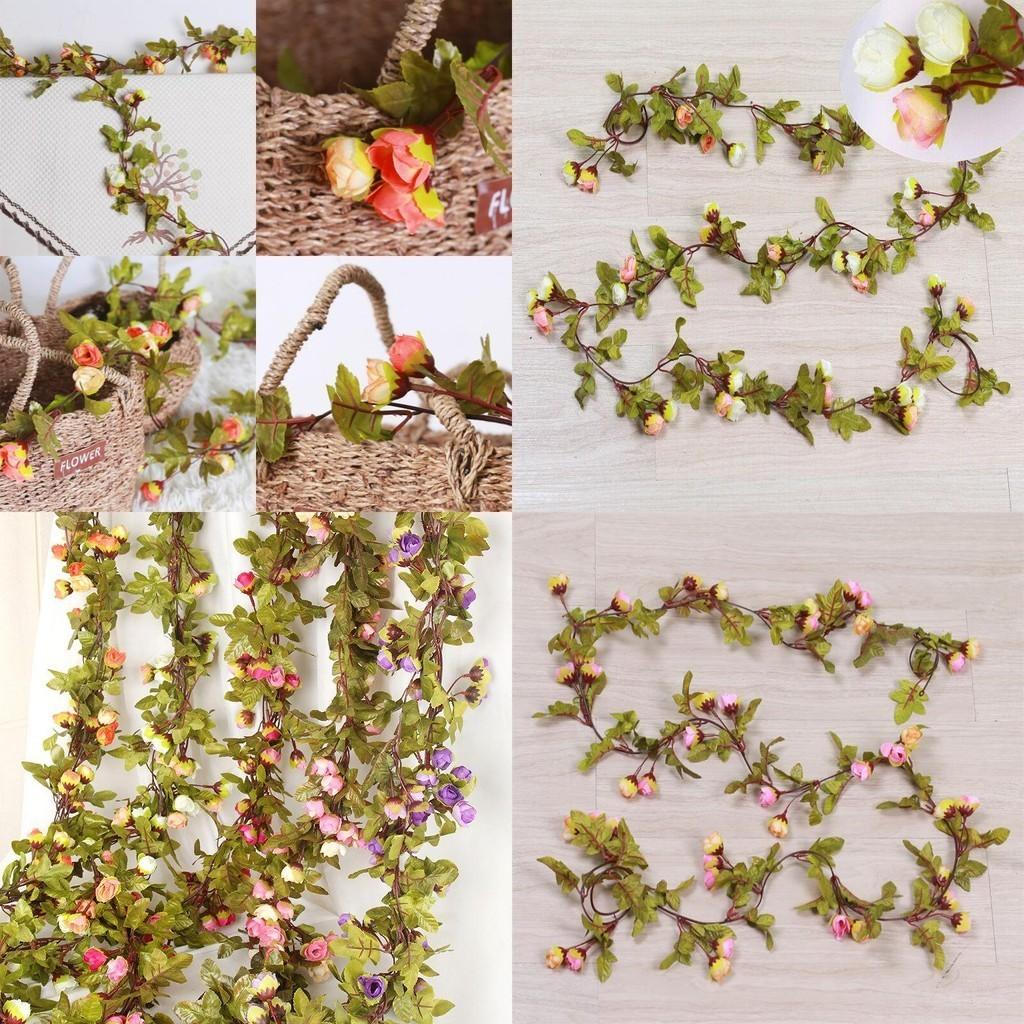 Beautiful 42 Flowers Artificial Silk Rose Fake Flower Garland For Diy Party Decoration