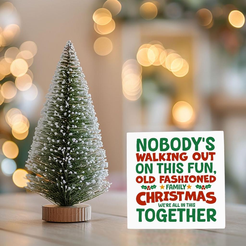 Christmas Vacation Funny Decorations - Xmas Holiday Sign, 5 X 5 Inches