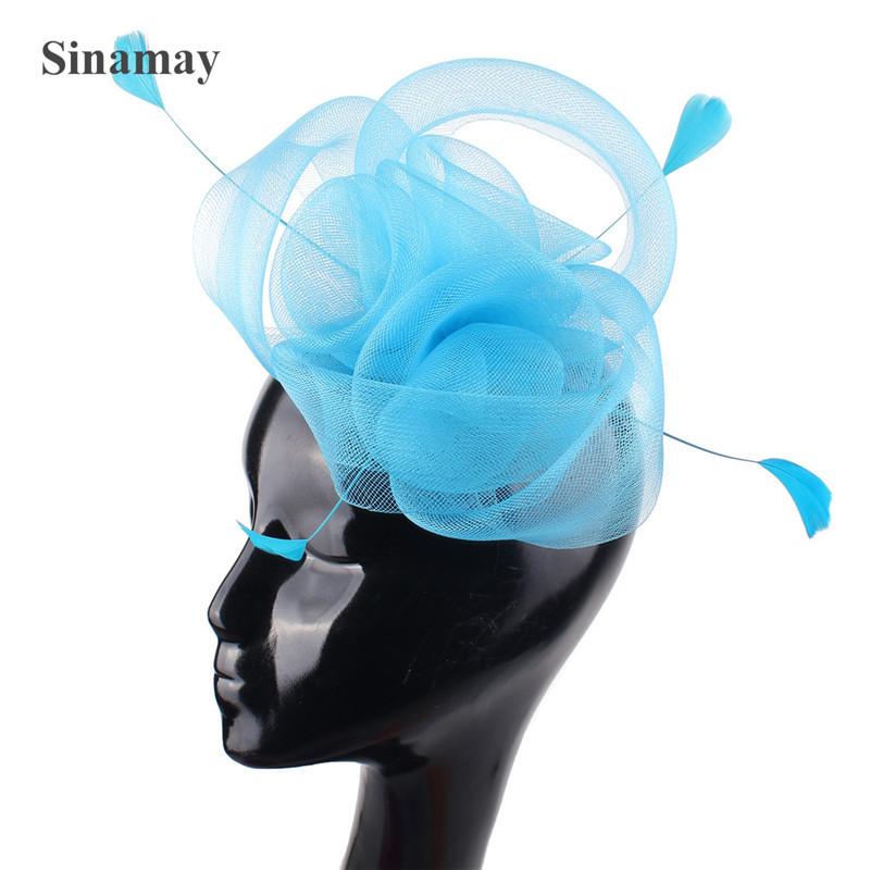 

Tibetan Blue European And American Bridal Hair Accessories Feather Headdress Popular Banquet Photo Mesh Hair Accessories озеро синий