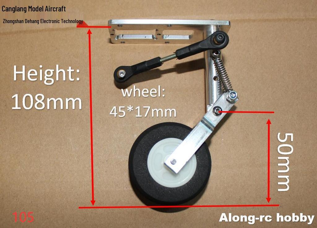 Cang Lang Remote Control Aircraft DIY Parts: Servo Kneeling Shock Absorber with Front/Rear Wheels and Steering Landing Gear Set