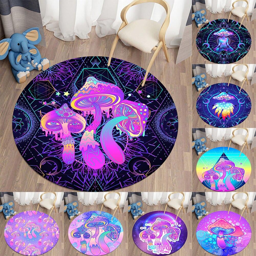 

Psychedelische Paddestoel Ronde Tapijt Voor Woonkamer Tapijten Kids Tapijt Zachte Antislip Vloermat Voor Kinderen Slaapkamer Tapijt Tapis