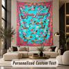 Floral Garden (324) Theme Wall Tapestry Customized With Name Text Personalized Hanging Tapestry For Bedroom Living Room Decor