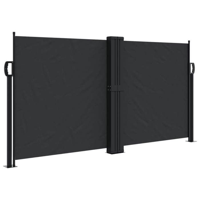 VidaXL Auvent latéral rétractable noir 120x1000 cm, écran d’intimité de jardin, brise-vue de balcon, écran d'extérieur, 4004699