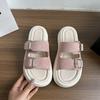 Thick bottom heightening cool slippers women's summer wear 2025 new fashion versatile muffin temperament beach one-word slippers