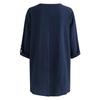 Women's European & American V-Neck Cotton-Linen Long Sleeve Button-Down Shirt - Autumn/Winter