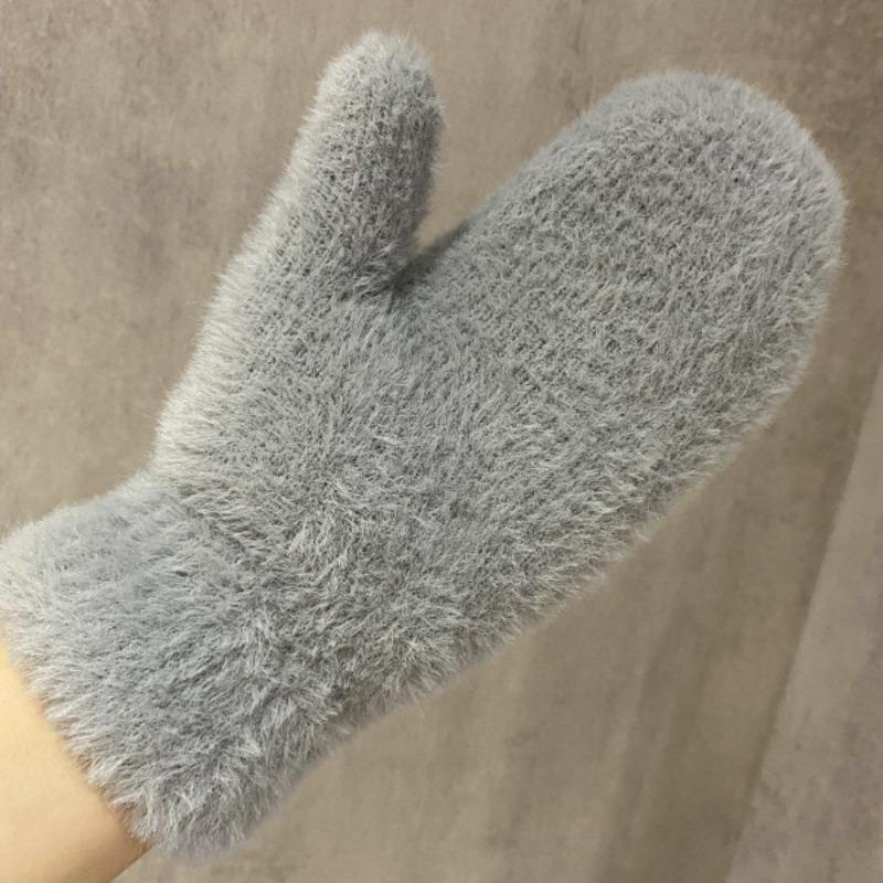 

Перчатки женские зимние вязаные милые студенческие плюшевые для верховой езды холодостойкие парные плюшевые утолщенные теплые осенне-зимние One Size серый