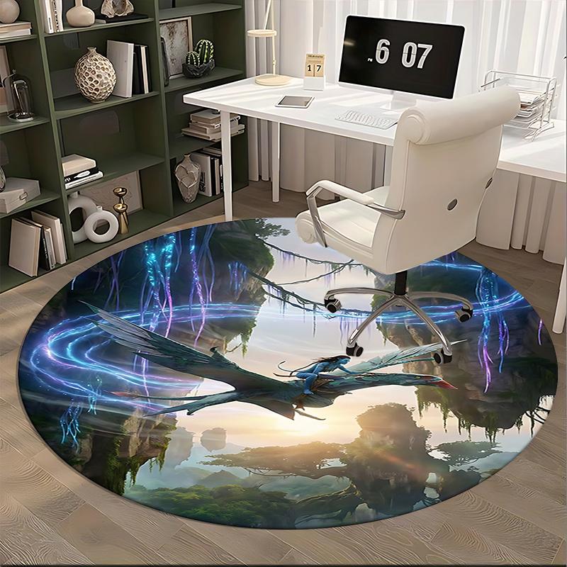 Avatar Inspired Fantasy World Chair Mat   Round Carpet for Home Decor, Office Use, Gift Idea   Fits s0197b
