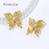 18K Gold Plated Butterfly Beads Separators DIY 3-row Pearl Necklaces Accessories,Metal Spacer Beads For Jewelry Making