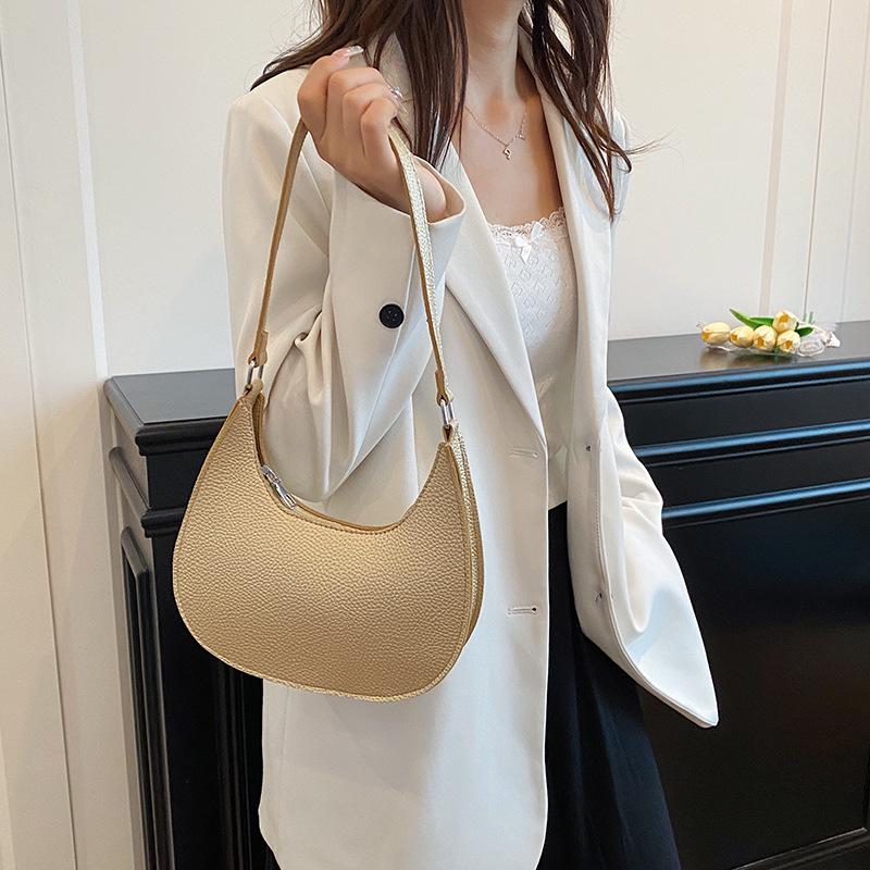 Women's Chic Lychee Pattern Crossbody Bag - Large Capacity, Versatile, Fashionable Shoulder & Dumpling Style