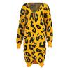 Fashion Women Knitted Print Long Sleeve Cardigan T-shirt Tops Sweater Coat