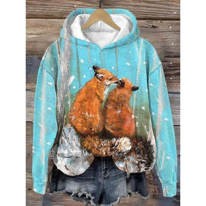 Womens Oversized Crewneck Sweatshirt With 3D Dog Print Christmas Collection