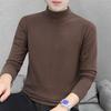 Half High Collar Long Sleeves Stretchy Men T-shirt Autumn Winter Double Sided Velvet Bottoming Business Top