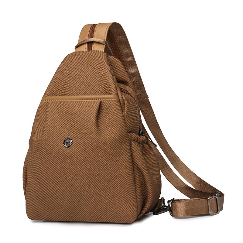 

Multifunctional Backpack Women s Bag Large Capacity Chest Bag Commuter Shoulder Bag коричневий