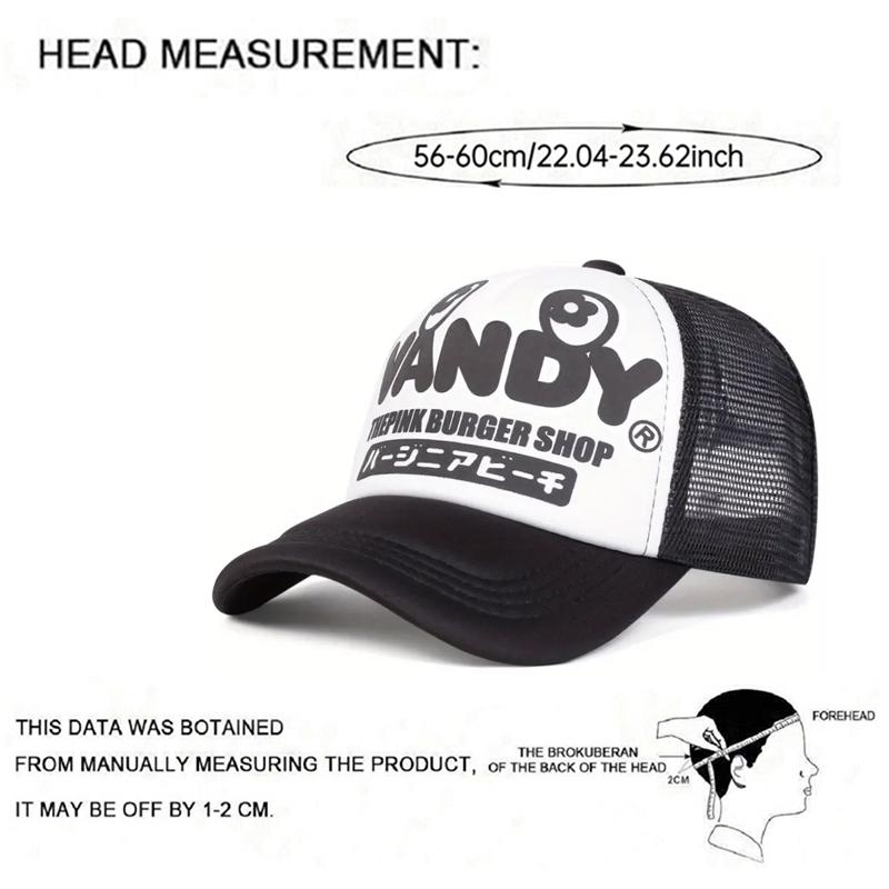 Simple New Net Cap Vandy Japanese Printed Fashion Street Hip Hop Hat Outdoor Leisure Daily Sunshade Hat Unisex Baseball Hat