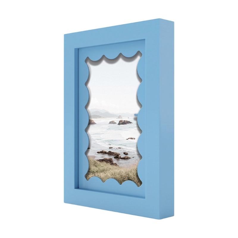 Decorative Picture Frame 5 x 7 Wood Photo Frame with Deep Border and Inner Opening for Family Photos and Art Insert Display on Shelf Use